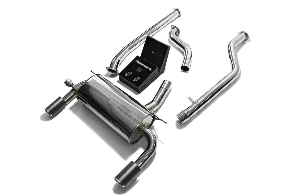ARMYTRIX Stainless Steel Valvetronic Catback Exhaust System Dual Carbon Tips BMW 3-Series | 4-Series F3x 2016-2020