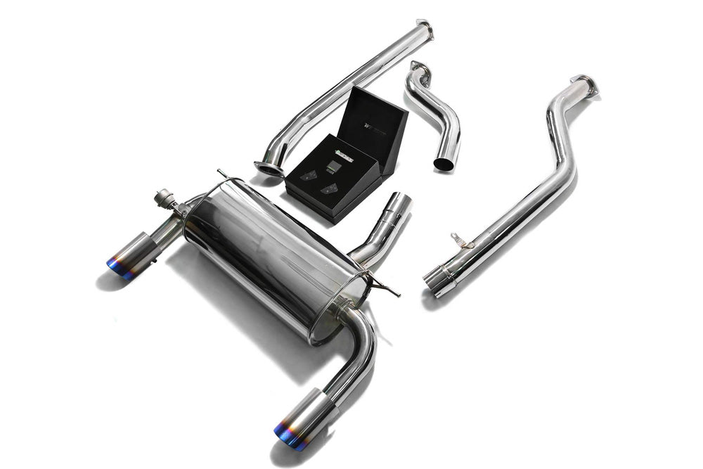 ARMYTRIX Stainless Steel Valvetronic Catback Exhaust System Dual Blue Coated Tips BMW 3-Series | 4-Series F3x 2016-2020