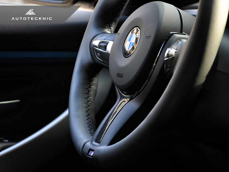 AutoTecknic Carbon Fiber M-Sport Steering Wheel Trim - F10 5-Series | F06/ F12/ F13 6-Series - AutoTecknic USA