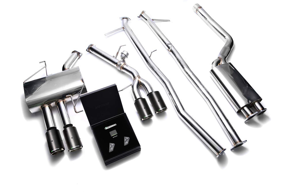 ARMYTRIX Stainless Steel Valvetronic Catback Exhaust System Quad Carbon Tips BMW 520i | 528i F10 N20B20 2011-2019