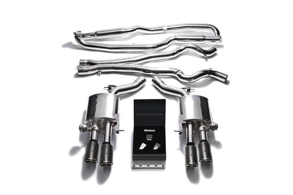 ARMYTRIX Stainless Steel Valvetronic Catback Exhaust System Quad Carbon Tips BMW M5 F10 2011-2017