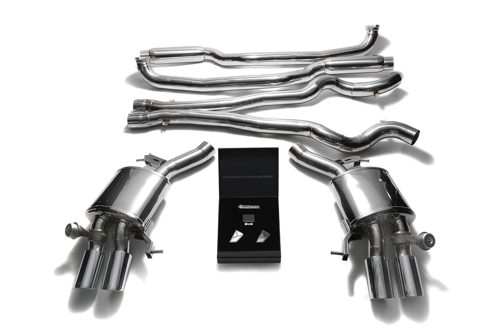 ARMYTRIX Stainless Steel Valvetronic Catback Exhaust System Quad Chrome Silver Tips BMW M6 F12 | F13 2013-2019