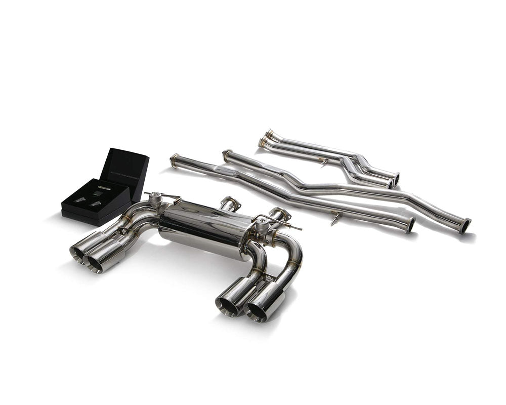 ARMYTRIX Stainless Steel Valvetronic Catback Exhaust System Quad Chrome Silver Tips BMW M2 Competition F87 2019-2020