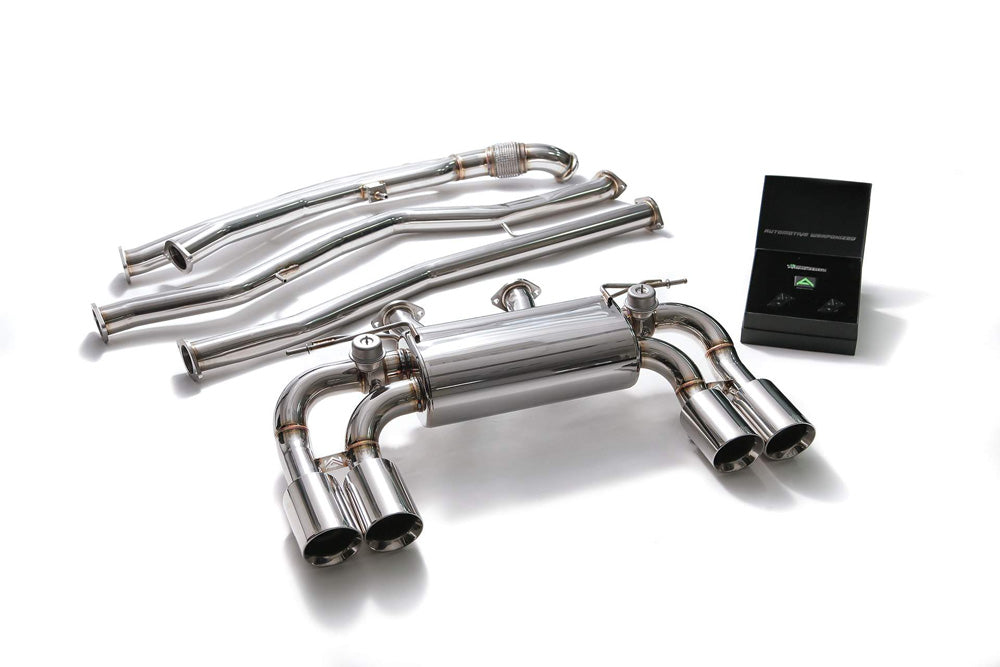 ARMYTRIX Stainless Steel Valvetronic Catback Exhaust System Quad Chrome Silver Tips BMW M2 F87 2016-2020