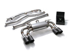 ARMYTRIX Stainless Steel Valvetronic Catback Exhaust System Quad Matte Black Tips BMW M2 F87 2016-2020