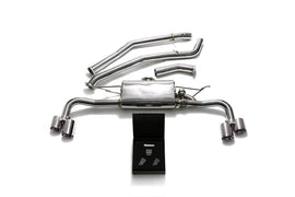 ARMYTRIX Stainless Steel Valvetronic Catback Exhaust System Quad Matte Black Tips BMW X5 xDrive 35i F15 2014-2021