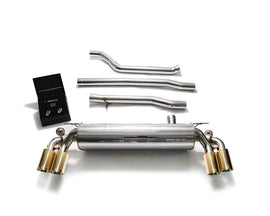 ARMYTRIX Stainless Steel Valvetronic Catback Exhaust System Quad Gold Tips BMW 520i | 530i G3X 2017-2020