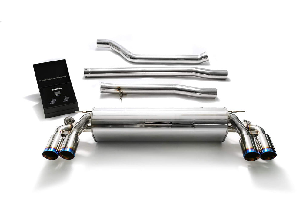 ARMYTRIX Stainless Steel Valvetronic Catback Exhaust System Quad Blue Coated Tips BMW 540i G30 | G31 2017-2020