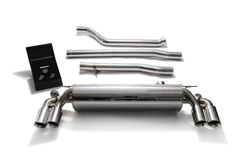 ARMYTRIX Stainless Steel Valvetronic Catback Exhaust System Quad Chrome Silver Tips BMW 550i G30 | G31 2017-2020