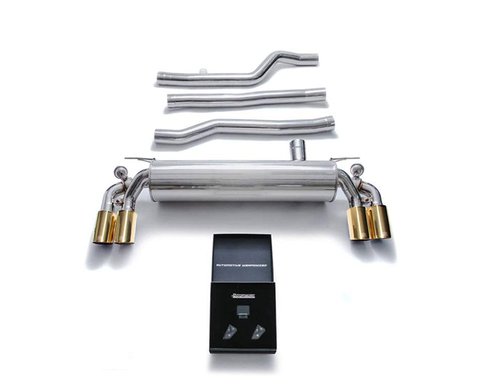 ARMYTRIX Stainless Steel Valvetronic Catback Exhaust System Quad Gold Tips BMW 540i G30 | G31 2017-2020