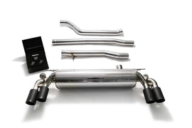 ARMYTRIX Stainless Steel Valvetronic Catback Exhaust System Quad Matte Black Tips BMW 540i G30 | G31 2017-2020