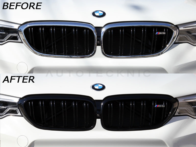 AutoTecknic Replacement Glazing Black Front Grilles Surrounds - F90 M5 - AutoTecknic USA