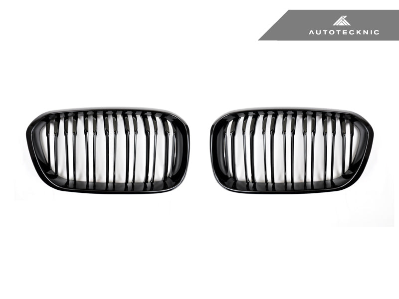 AutoTecknic Replacement Dual-Slats Glazing Black Front Grilles - F20 1-Series LCI (2015-Up) - AutoTecknic USA