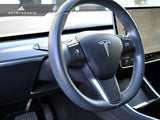 AutoTecknic Dry Carbon Fiber Steering Wheel & Dash Trim - Tesla Model 3