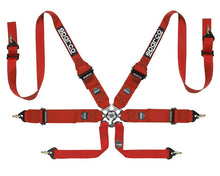 Load image into Gallery viewer, Sparco Competition 6-Point Harness HANS Compatible Red