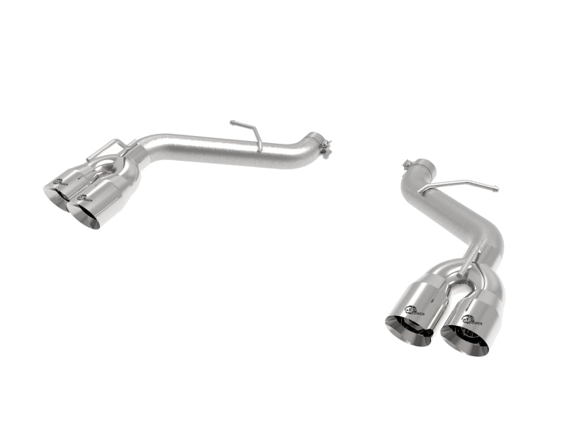 aFe POWER MACH Force-Xp 3in Axle-Back Exhaust 16-20 Chevy Camaro SS V8 6.2L w/o Mufflers - Polished