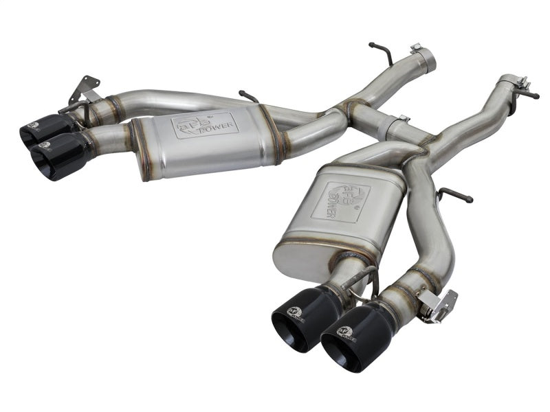 aFe MACHForce XP 3in 304 SS Axle-Back Exhaust Dual Exhaust (NPP) w/ Black Tips 16-17 Camaro SS V8