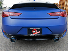 Load image into Gallery viewer, aFe POWER Takeda 2.5in 304 SS Axle-Back Exhaust w/ Blue Flame Tips 17-19 Infiniti Q60 V6-3.0L (tt)