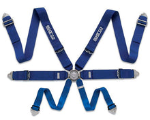 Load image into Gallery viewer, Sparco Competition 6-Point Pull Down Style Harness Blue