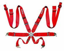 Load image into Gallery viewer, Sparco Competition 8-Point Double Shoulder Harness Red
