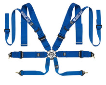 Load image into Gallery viewer, Sparco Blue Competition 8-Point Double Shoulder Harness